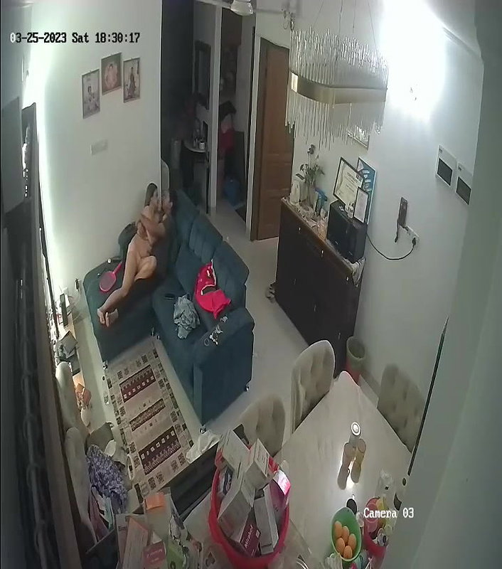 couple nude romance on couch viral hidden sex CCTV