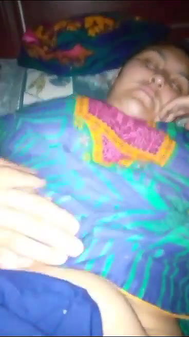 sleeping wife big boobs pressing viral MMS