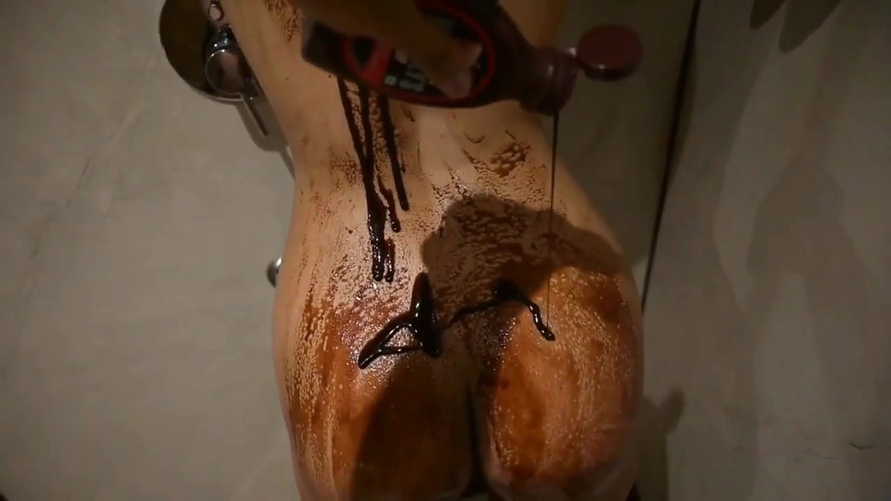 Slim Girl Bathing With Chocolate