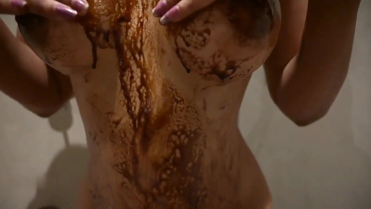 Slim Girl Bathing With Chocolate