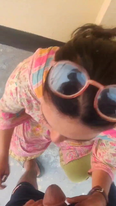 rooftop desi blowjob by a hot wife to secretary