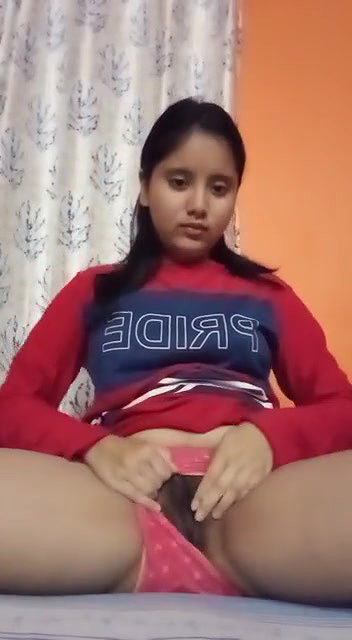 hairy pussy Indian girl naked fingering with moans