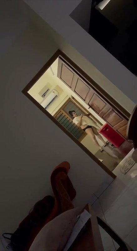 GF boob show while talking to lover in bedroom