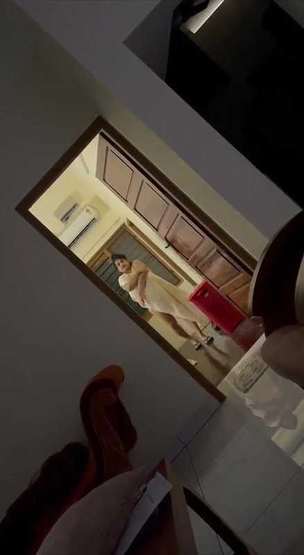 GF boob show while talking to lover in bedroom