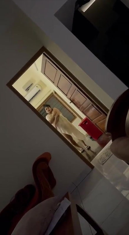 GF boob show while talking to lover in bedroom