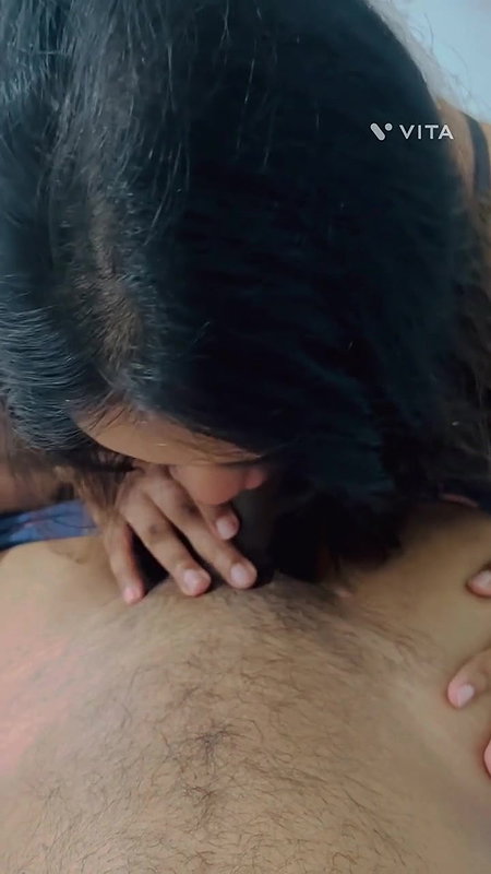 hot girlfriend Indian blowjob with boob slip