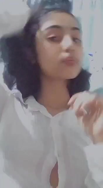 girl opening shirt and round big boobs shown