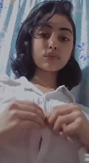 girl opening shirt and round big boobs shown
