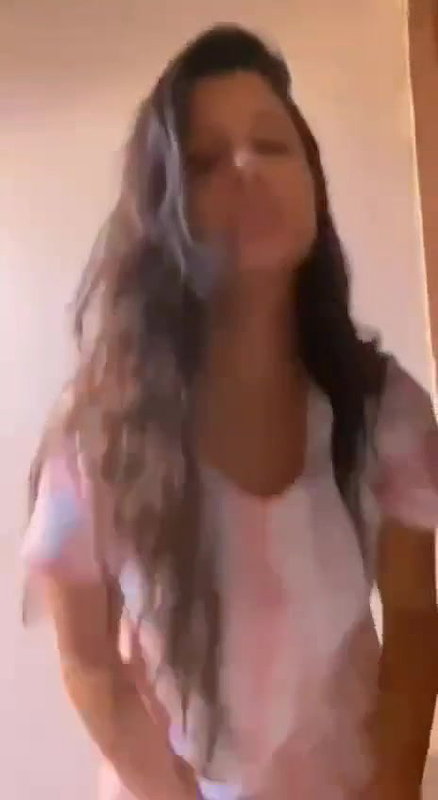 sexy babe exposing big boobs on video camera