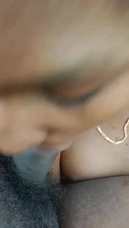 South Indian girl giving blowjob in jungle