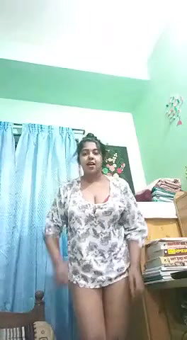 naked Indian girl showing big boobs and bald pussy