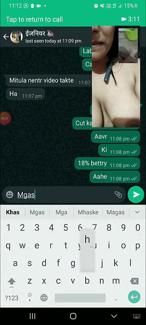 WhatsApp video call sex fingering big boobs GF