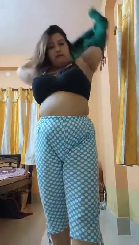 chubby housewife naked pressing big boobs