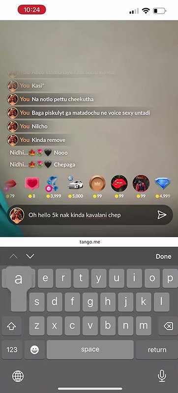 tango girl boob pressing