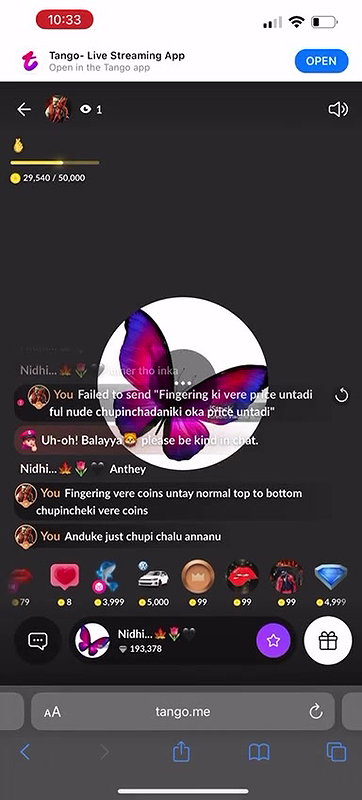 tango girl boob pressing