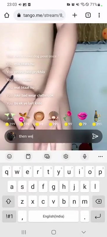 tango girl Cuppy nude show