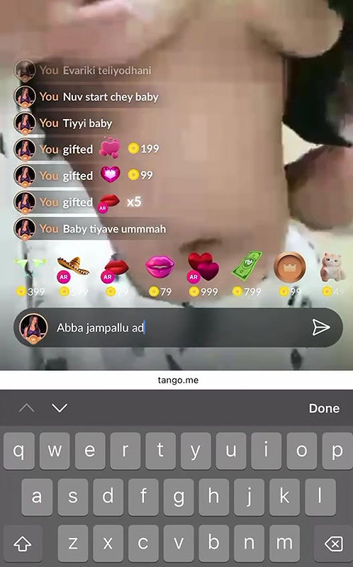 tango girl  Honey boob show