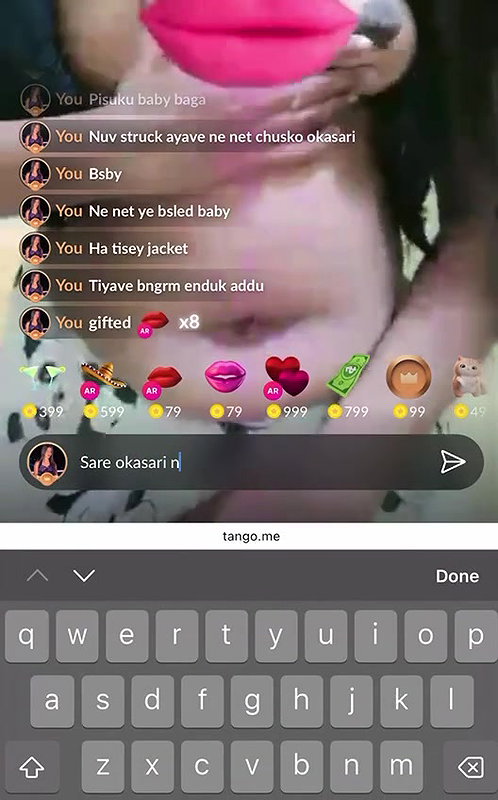 tango girl  Honey boob show