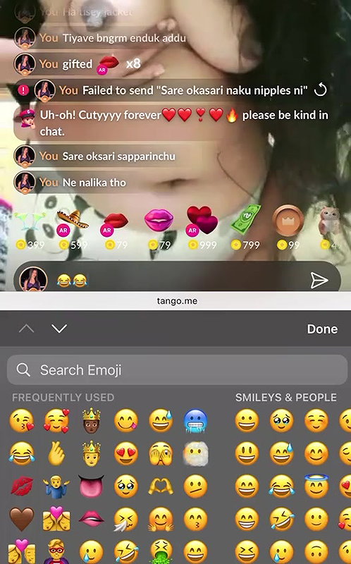 tango girl  Honey boob show