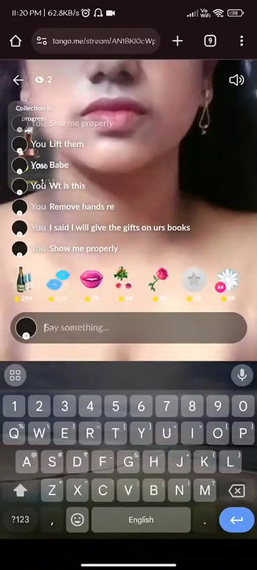 tango girl Anika boob show