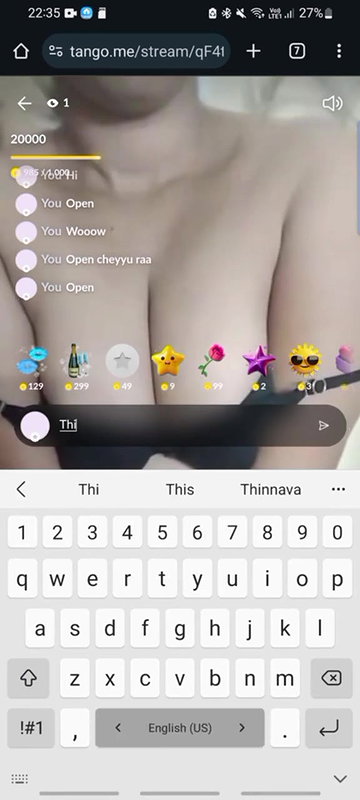 tango girl Lucky Lakhsmi boob show