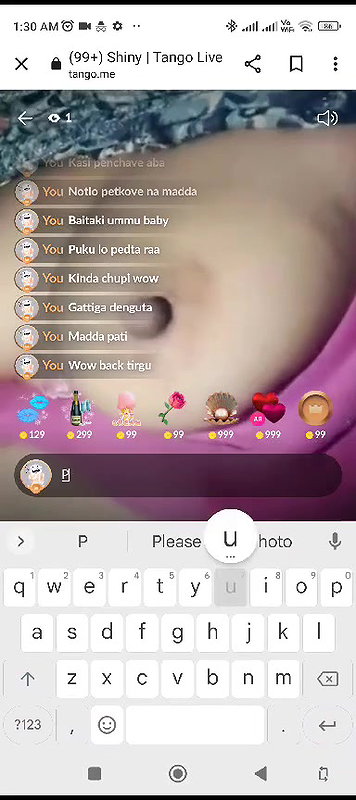 tango girl Shiny boob show