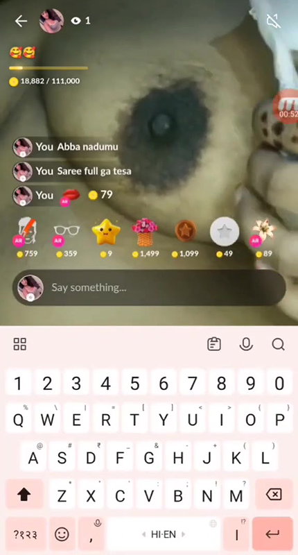 paid girl boob show