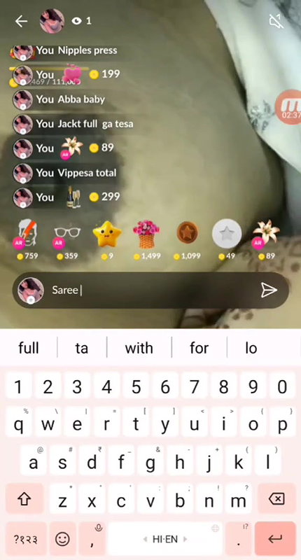 paid girl boob show