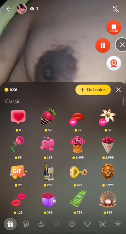 paid girl boob show