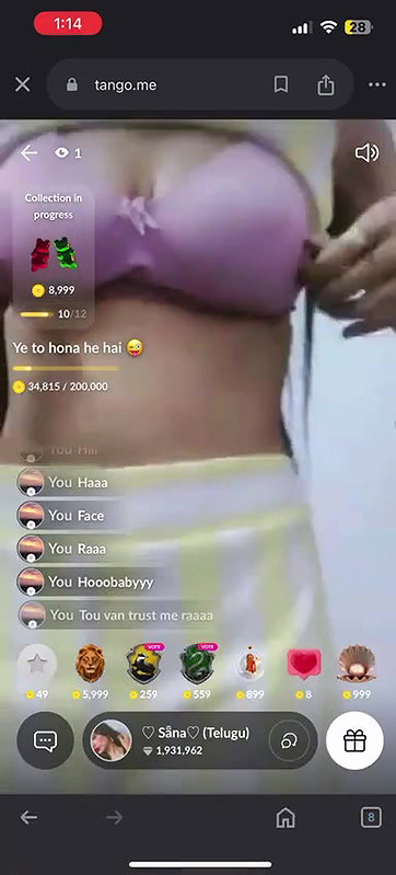 tango girl Sana nude show