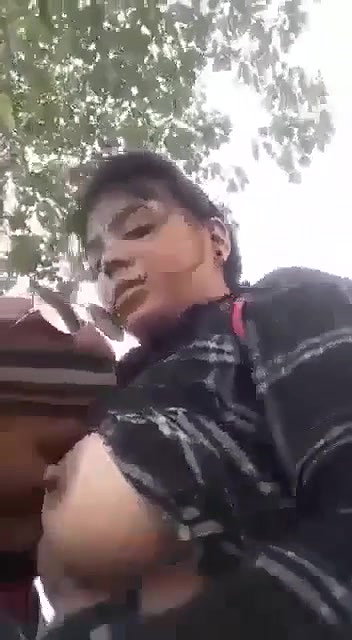 beautiful girl big boobs sucked outdoors