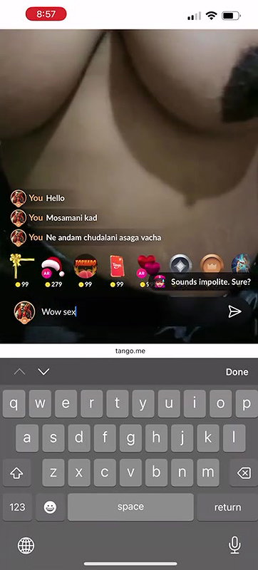 tango bhabhi Suriyaprabah boob dikhayi