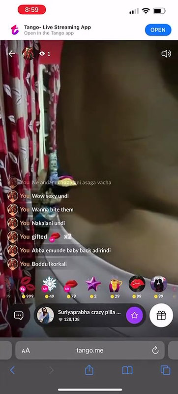 tango bhabhi Suriyaprabah boob dikhayi
