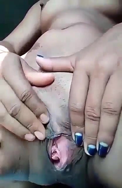 Village girl pink pussy fingering in standing