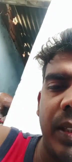 Desi wife bathing caught while hubby doing video