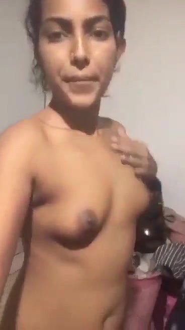 small boobs Indian girl nude selfie video