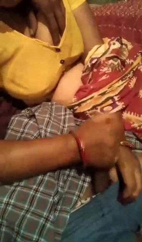 Devar pressing bhabhi boobs during handjob