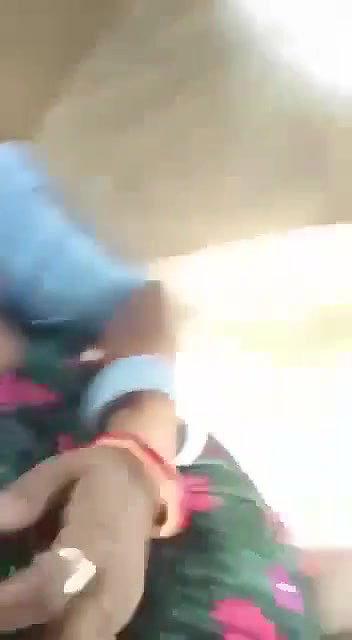 playing with mature boobs inside car