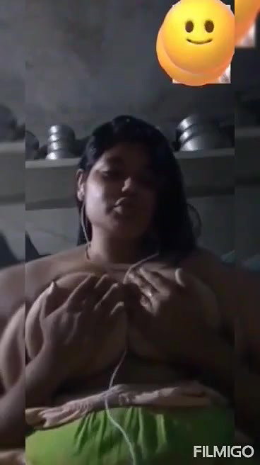 Sexy girl plays with her Big Boobs on video call