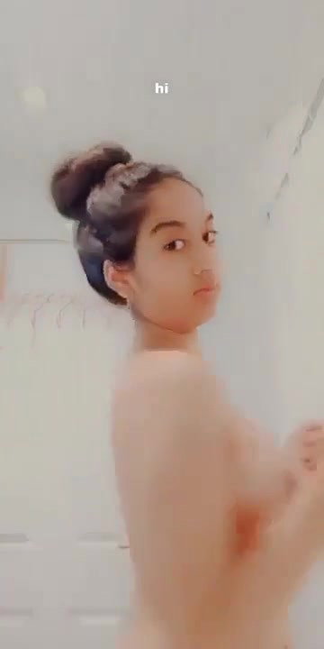 Cute girl making video for lover
