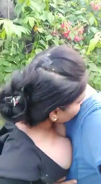 sucking boobs of gf outdoors on selfie cam