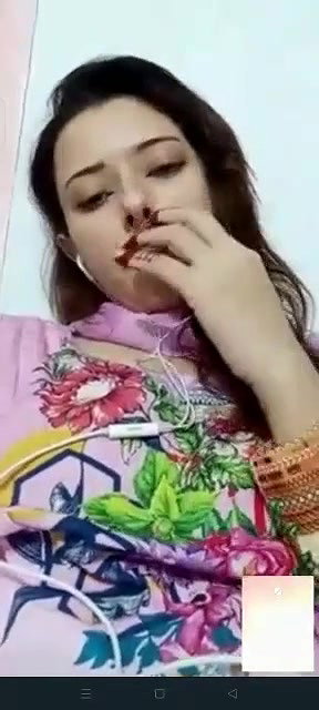 Cute Pakistani girl fingering on video call