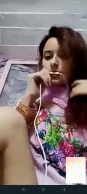 Cute Pakistani girl fingering on video call