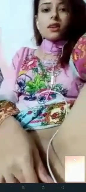 Cute Pakistani girl fingering on video call