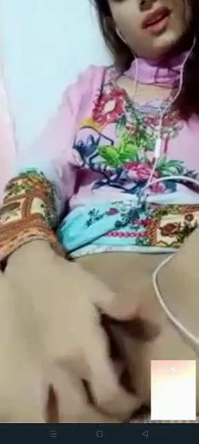 Cute Pakistani girl fingering on video call
