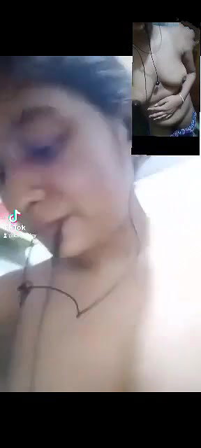 Beautiful cute girl showing on video call