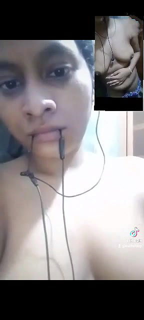 Beautiful cute girl showing on video call