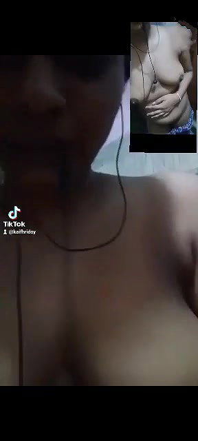 Beautiful cute girl showing on video call