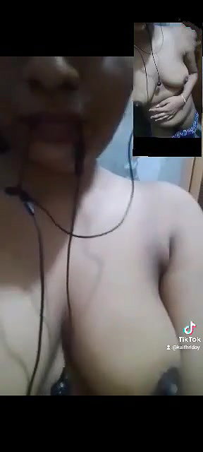 Beautiful cute girl showing on video call