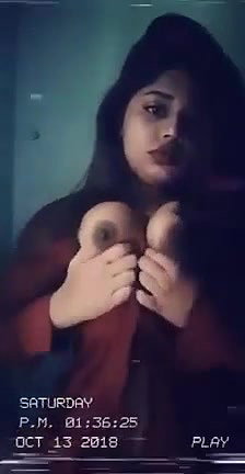 sexy Bangladeshi girl playing with her boobs